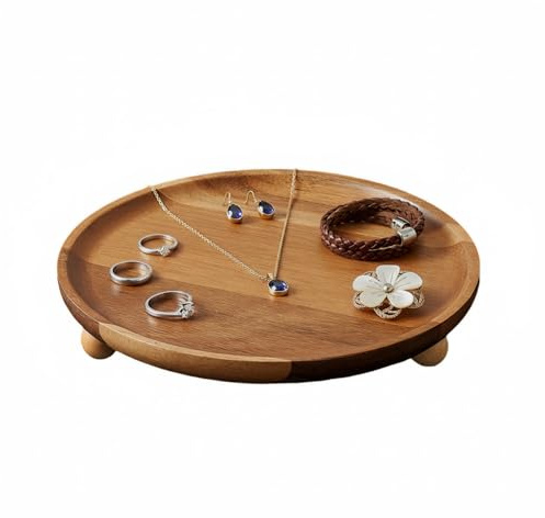 MerwDeeyt 20cm Round Wooden Display Risers