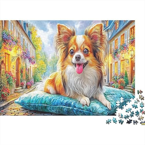 Puzzle Chihuahua auf Kissen – 1000 Teile, Bildungsspiel zur Entspannung, Männer & Frauen, 38x26cm
