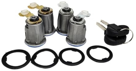 PJFSQAD 1 Juego de cerraduras 3 puertas delanteras y traseras + cilindro encendido 96244156 252522 9170.G3 apto for Peugeot Partner for Citroen Berlingo 1996-2008