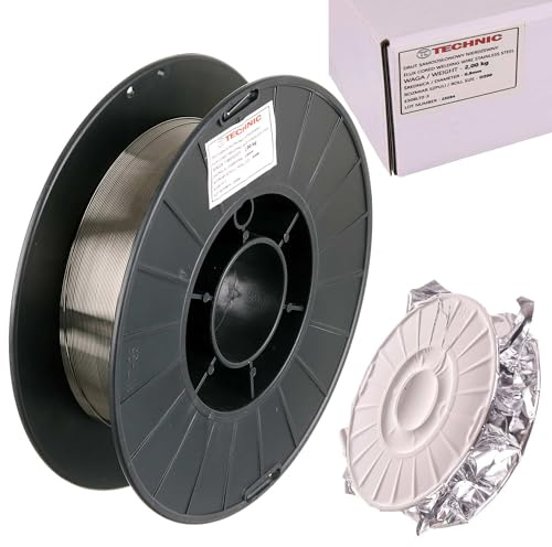 TC TECHNIC - Filo per Saldatura 0,8mm - Filo Animato In Acciaio Inossidabile - Senza Gas di Protezione, Saldatura MIG/MAG, D200, per Lavori di Saldatura All'aperto, INOX E308LT0-3, 2 Kg