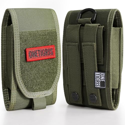 OneTigris Phone Holster Cell Phone Pouch Belt Holder for Men, Belt Phone Holder for iPhone 15 14 13 12 11 8 7 6 Pro Max, XR(Ranger Green)