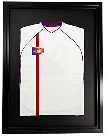 Vivarti DIY Adult Standard Sports Shirt Display Frame for Football, Rugby, Band T-Shirts - Black Shadow Box - 60 x 80cm