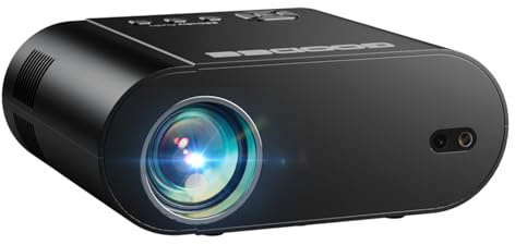 GooDee Native 1080P HD Proyector de Video 5500 L, Teclas táctiles proyector de Cine en casa con 50.000 Horas de Vida de lámpara, Compatible con Fire TV Stick, PS4, HDMI, VGA, AV y USB