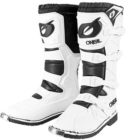 O'NEAL | Motocross-Stiefel | Enduro Motorrad | Komfort durch Air-Mesh-Innenleben, verstellbare Verschlussschnallen, hochwertiges Synthetik-Material | Boots Rider Pro | Erwachsene | Weiß | Größe 39