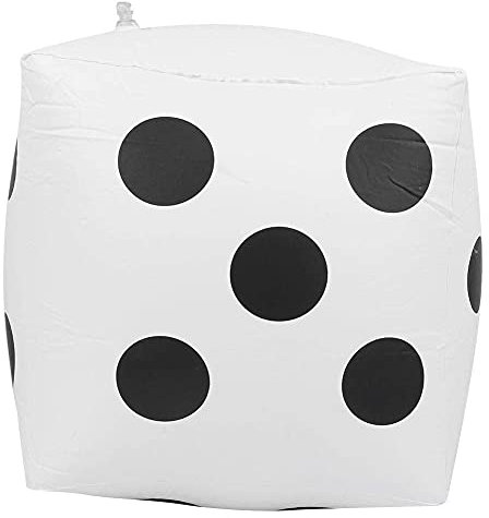 Zerodis 15,7 Pollici Giocattolo Gonfiabile dei Dadi, Gonfiabili Forniture per Attivit?Portatili per Feste Interne Pool Prop Gioco Giocattolo per Giochi da Giardino Giochi da Terra per Esterni(Bianca)