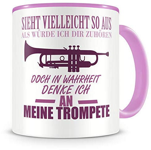 Samunshi® Trompete Tasse mit Spruch Geschenk für Musiker Tasse Trompete Becher Kaffeebecher Lustige Tassen zum Geburtstag Teetasse rosa 300ml