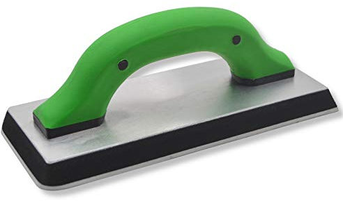 DEWEPRO® Epoxid Fugbrett mit 2-Komponentengriff, Alurücken und feinem Gummibelag auf Moosgummi-Rücken - 240x100mm für Epoxid Verfugung