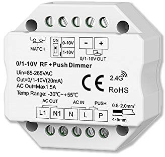Sys-Pro Push/Funk Mesh-Dimmer mit 0/1-10V Output und Switch 85-265V, 1.5A