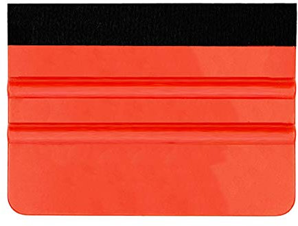 Ewrap Plastic Felt Edge Squeegee,10x7cm, Vinyl Applicator Wallpaper Smoother Window Tint Squeegee, 1Pcs, Red