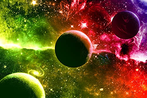 VLIES Fototapete-WELTALL-(PF5086)-Space Weltraum Sci-Fi Galaxie Planeten Orbit Universum Aliens Raumschiff UFO Extraterrest Wandbild Wandtattoo Poster Dekoration
