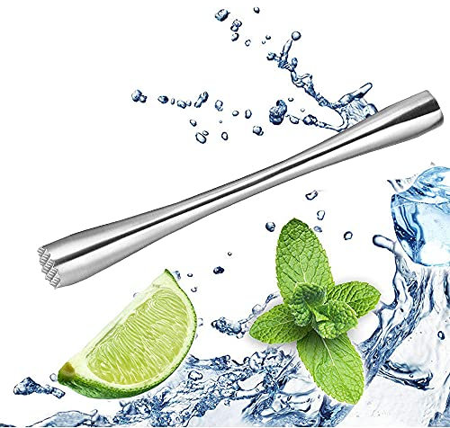 Cóctel Muddler, Profesional Muddler, Ideal Bartender Herramientas, Utensilios De Cóctel De Acero Inoxidable, para Hacer Puré De Cóctel con Menta Natural y Cítricos(26cm/10.2in)