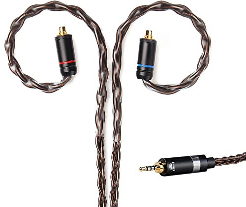 OKCSC MMCX 2.5MM Cable,Upgraded Replacement Earphone Cable 8 Core Gold-Plated HiFi Earbud Replacement Extension Cable for Shure se215 se315 se425 se535 se846 ue900 Tin T2,T3