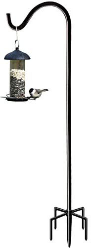 Fandature Schäferhaken mit 5 Zinken Basis Edelstahl Garten hängende Halterung für Pflanzgefäß Laternen Hochzeit Dekor Schwarz