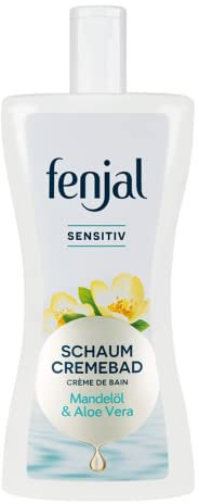 fenjal Pflege Schaumbad - 400 ml, veganes Cremebad mit Mandelöl und Aloe Vera, normale bis empfindliche Haut - Sensitiv