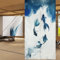 LIGICKY Traditioneller Chinesischer Stil Vorhang, Tuschemalerei Dick Noren Lang Vorhang Doppelseitig Druck TürVorhang Raumteiler Tapisserie für die Heimtextilien 85 x 180 cm, Weiß (Fisch)