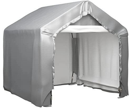 Lagerzelt stabiles Industriezelt 180x180 cm PE Plane in Weidezelt Unterstand mit Verzinkter Stahlrahmenkonstruktion Lagerzelt Garage Zelthalle, Grau, 210 g/m²