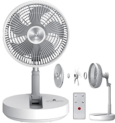 Planetitaly Ventilatore senza fili ricaricabile USB pieghevole batteria interna braccio telescopico 4 velocita con telecomando