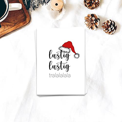 Ulrike Wathling Weihnachtskarte Lustig, Lustig Tralalalala | Weihnachten, Postkarte, Grußkarte, xmas, Set:Einzel