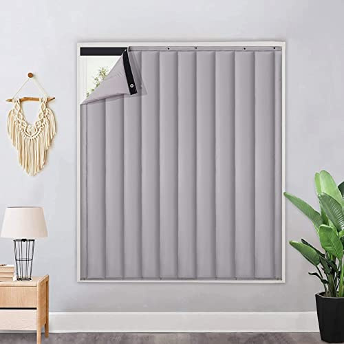 ZQKJLH Heavy Duty thermal insulated Curtains Door Screen Temporary Blinds Blackout Curtain Shade Cold Protection windproof soundproof waterproof Window Treatment Doorway Blanket 50 Sizes Optional