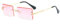 YUELUQU Retro Rimless Rectangle Sunglasses for Women Men Transparent Glasses Y2K Vintage Eyewear (Gold pink)