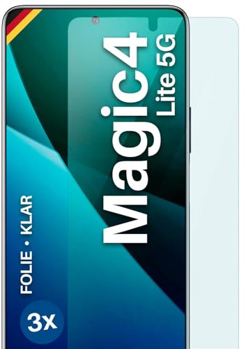 moex für Honor Magic4 Lite 5G Schutzfolie Displayschutz Folie Ultra-klar HD 0,2 mm kompatibel mit jeder Hülle, Anbringen ohne Blasen, Handyfolie Extra Kratzfest, FlexProtect 3 Stück