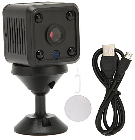 ciciglow Mini Telecamera Spia, Videocamera Portatile Senza Fili HD 1080P HD Grandangolare 150° con Rilevamento del Movimento per Visione Notturna IR, Videocamera di Sicurezza Domestica