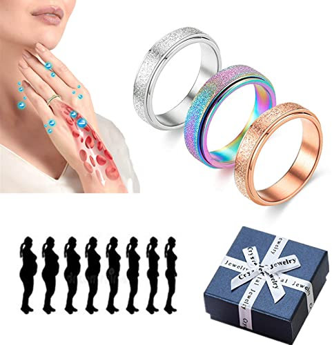Donubiiu FROSTALY PotassiumION Spinni Ring, Self-Soothing Ring, to My Daughter Fidget Spinner Ring,Anti Anxiety Ring for Women & Men (3 Pcs,8)