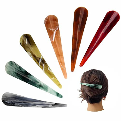 Dizila Lot de 6 grandes pinces à cheveux crocodile en acrylique antidérapant de 14 cm de long pour coiffer des queues de cheval, accessoires pour femmes et filles