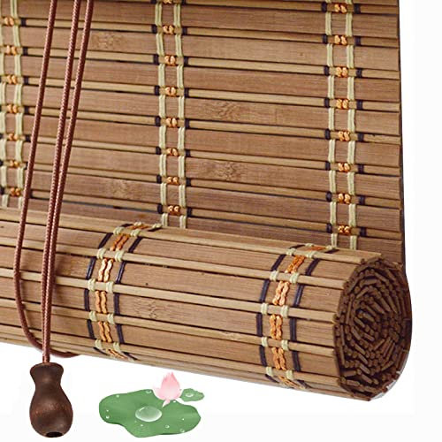 Bambusrollo 50cm 60cm 80cm 90cm 100cm 120cm Breit, Sonnenschutz Rollo Bambus, Atmungsaktive Sichtschutz Rollläden Für Türen Fenster, Innen Aussenbereich, Anpassbar Vorhang,W×H-145x220cm/57x87in
