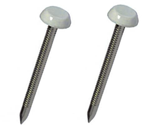 50 x Light Grey UPVC 30mm Poly Top Pins Plastic Headed Fascia Fixings