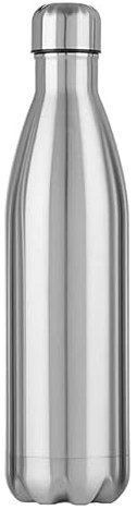OCEANO Bottiglia acqua Termica Ermetica Thermos in acciaio inox Contenitore Bevande Bibite caffe Fredde Calde termico Argento Grigio (750ML)