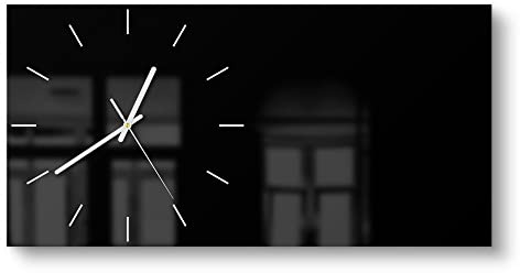 DEQORI Glasuhr | vertikal 60x30 cm | Unifarben - Schwarz | große XXL Design Uhr aus Glas | leise Wanduhr für Wohnzimmer & Küche | moderne Hingucker Uhr für die Wand