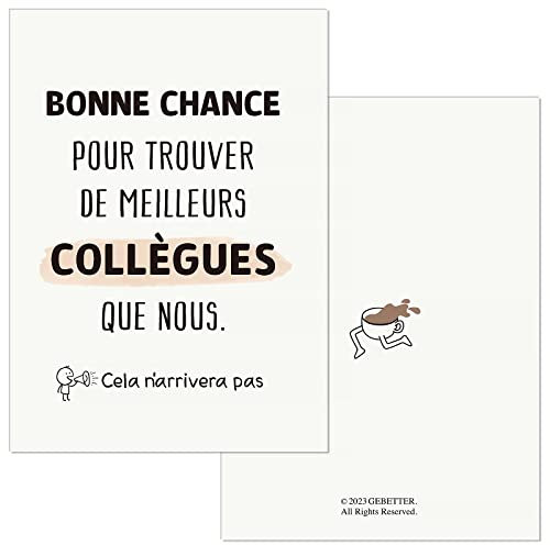 GEBETTER Cadeau Collègue Carte Vœux avec Enveloppe “Bonne chance pour trouver de meilleurs collègues que nous” Cadeau Départ Collègue Travail Retraite Noël pour Homme Femme