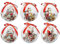 MIJOMA 6er Set Christbaumkugel Nostalgie - Ø 6cm, Verziert mit elegantem rotem Hängeband, Bruchsicherer Kunststoff mit leichtem Styroporkern, Perfekt für Innenraumdekoration (Weihnachtsmann-Design)