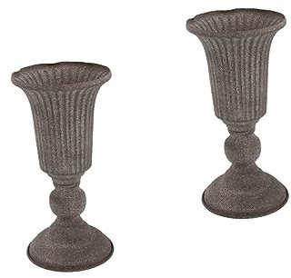 2 Stück Blumentopf, marokkanischer Urnen-Übertopf, Metall-Blumenvase, Tischvase, Dekoration for den Außenbereich, Kunststoff-Blumentöpfe for draußen, Esstisch-Dekoration, dekorativer Blumentopf, Hochz
