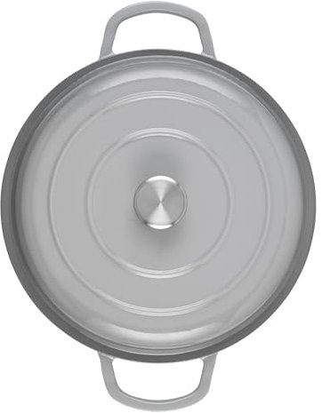 Salter BW11654TEDIR Cast Iron Shallow 30cm Casserole Dish - With Lid, Hob To Oven Cooking Pot, Dutch Oven, Suitable For All Hob Types, Including Induction, Durable & Long-Lasting, 2.8 Litres