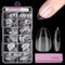 Tip in Gel per Unghie Mandorla Corte, Venares 120 Pezzi Tip Unghie Ricostruzione 12 Taglie Set Unghie Finte con Colla Buffer per Unghie, Gel Tips Unghie Finte Corte Copertura Completa