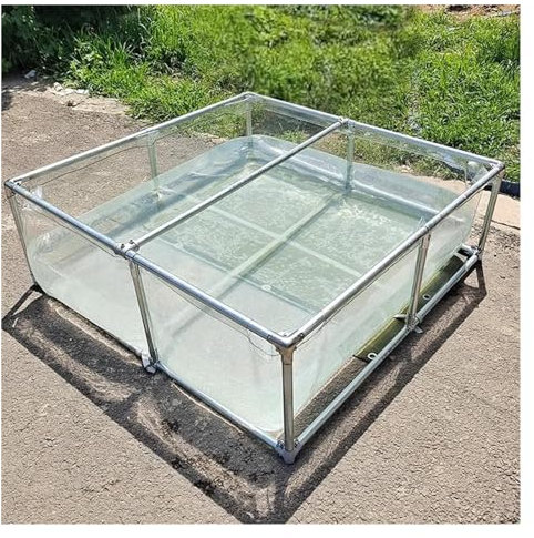 PHLEPS Piscina sobre El Suelo, Estanque Transparente For Piscina De Acuario con Válvula De Drenaje, Tanque De Almacenamiento De Agua De Gran Capacidad For Estanques De Peces ClearTank Koi Goldfish (C
