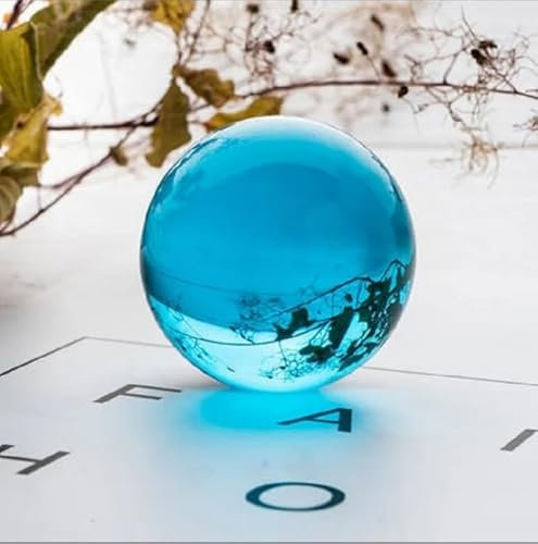 WEISUANSZ 30mm-100mm Cristallo Artificiale Acquamarina Vetro Sfera Di Cristallo Sfera Fotografia Puntelli Decorazione Regalo,nessuna Base,80mm