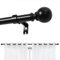 Joydeco Einstellbare Schwarz Gardinenstange Set 76cm-365cm Dekorative Vorhangstange mit Aluminium Endkappe für Duschraum Schlafzimmer Wohnzimmer DEY7A
