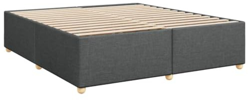 vidaXL Bettgestell, Bett mit Lattenrost, Bettrahmen mit Bettfüße, Polsterbett Doppelbett für Schlafzimmer, Dunkelgrau 180x200cm Stoff