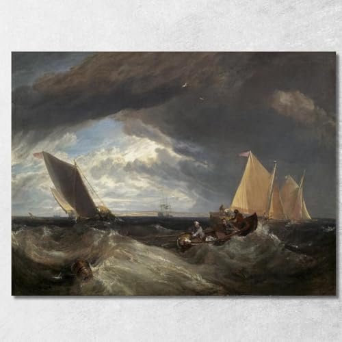Joseph Mallord William Turner jwt133 Kunstdruck auf Leinwand, Fine Art, gerahmt, fertig zum Aufhängen, 40 x 30 cm