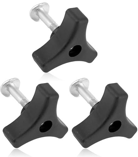 Peysaitr 3pcs Lawn Mower Handle Wing Nuts and Bolts, Angle Knob Handle Screw Kit, Outdoor Power Tool Replacement Parts for Most Lawnmower Handle Parts Garden Tools (Black)