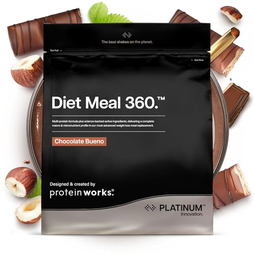 Protein Works | Diet Meal 360 - Platinum, Chocolate Bueno, 2kg | Advanced Diet Meal Replacement Shake, Supports Weight Loss, Nutritionally Complete, Fuller for Longer, 26 Vitamins & Minerals