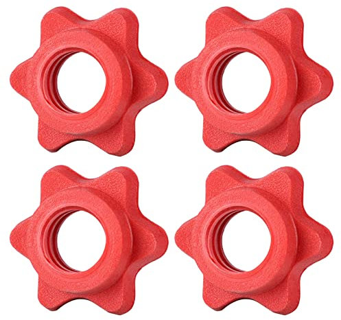 WOEIFGV 4 x Hantelstangenmuttern, Sternverschlüsse, Ersatz-Hantelstange, Sechskant für Langhantel-Training