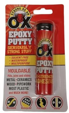 GSV Essentials Epoxy Putty, Hi-Strength Adhesive, Strong Stuff, Solvent Free, Waterproofing for Home Use, Sealant for Tiles, Metal, PVC, Wood, Modulable (1 PCS)