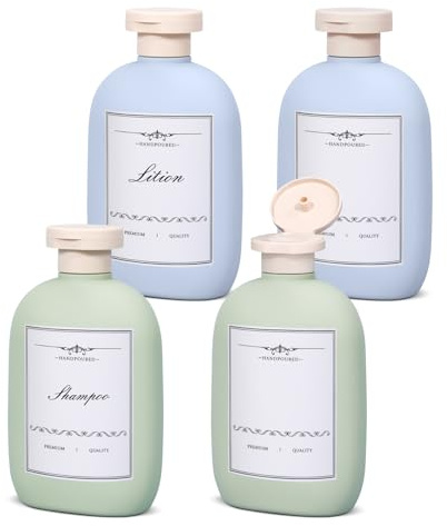 UMETASS Bouteilles de shampooing de voyage en plastique de 250 ml, bouteilles vides en plastique avec bouchon à rabat pour articles de toilette, bouteilles de shampooing et après-shampoing de voyage