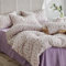 Freyamy Housse de Couette Fleurie 240x260+2 Taie d'oreiller 65x65cm Violet Coloré Feuilles Floral Parure de lit 2 Personnes Adulte Fleurs Sets de Housse Couette en Microfibre avec Fermeture Éclair