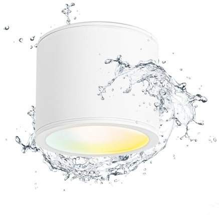 Gleonlux LED Aufbauspot Deckenspot Weiß, Aufbaustrahler IP44 9W CCT 3000K/4000K/6500K, Aufputz Spots 230V mit GX53 Fassung, Deckenstrahler Rund, Deckenlampe Aluminium für Bad, Badezimmer