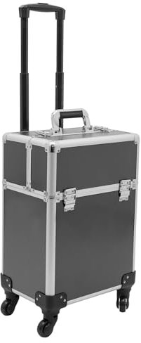 Maletín de cosméticos con ruedas, maletín de maquillaje grande con ruedas, maletín de maquillaje para mujer para peluqueros, técnicos, esteticistas